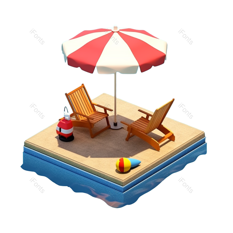 科技图片,雨伞元素,夏天PNG,海洋免抠素材